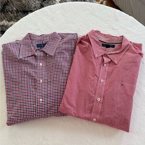 Ralph Lauren and Tommy Hilfiger NEW Men's Checkered Shirts - Red and Blue bundle
